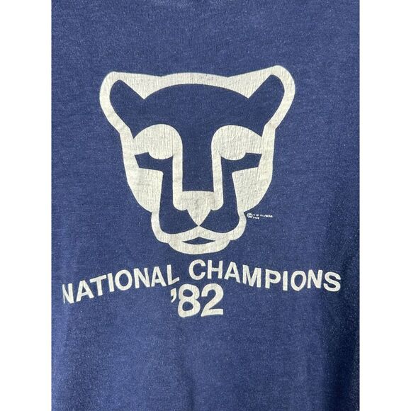 Vintage Penn State University Lion National Champions Blue Single Stitch Shirt M - Picture 4 of 4